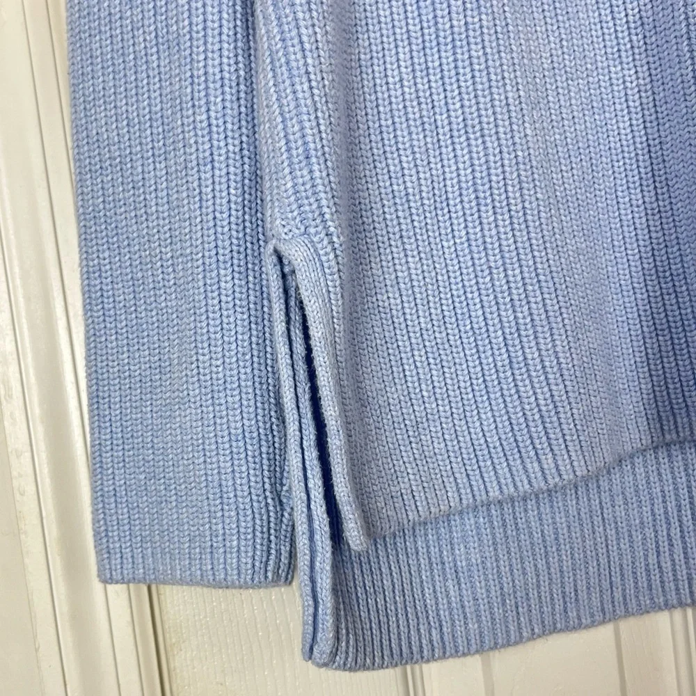 J. Crew Re-Imagined V-Neck Ribbed Tunic Sweater Sz L Light Blue